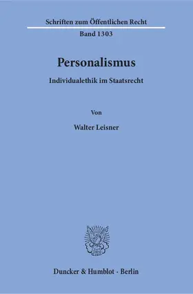 Leisner |  Personalismus. | eBook | Sack Fachmedien