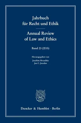 Hruschka / Joerden |  Jahrbuch für Recht und Ethik / Annual Review of Law and Ethics. | eBook | Sack Fachmedien