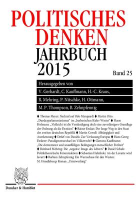 Gerhardt / Zehnpfennig / Kauffmann | Politisches Denken. Jahrbuch 2015. | E-Book | sack.de