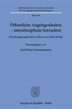 Sommermann |  Öffentliche Angelegenheiten – interdisziplinär betrachtet | eBook | Sack Fachmedien