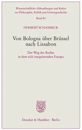 Schambeck |  Von Bologna über Brüssel nach Lissabon | eBook | Sack Fachmedien