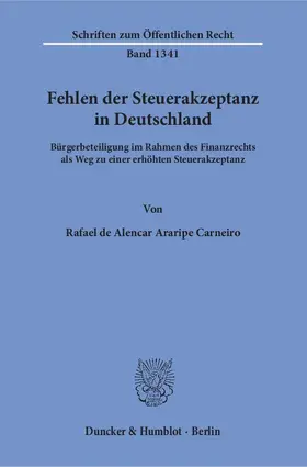 Carneiro |  Fehlen der Steuerakzeptanz in Deutschland | eBook | Sack Fachmedien