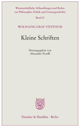 Vitzthum / Proelß |  Kleine Schriften | eBook | Sack Fachmedien