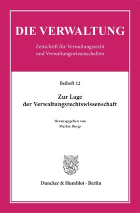 Burgi | Zur Lage der Verwaltungsrechtswissenschaft | E-Book | sack.de