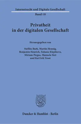 Burk / Trost / Hennig |  Privatheit in der digitalen Gesellschaft | eBook | Sack Fachmedien