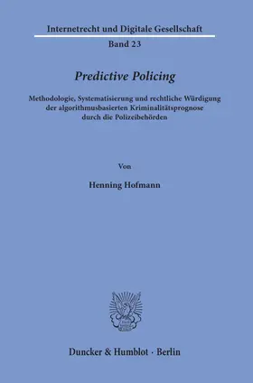 Hofmann |  Predictive Policing | eBook | Sack Fachmedien