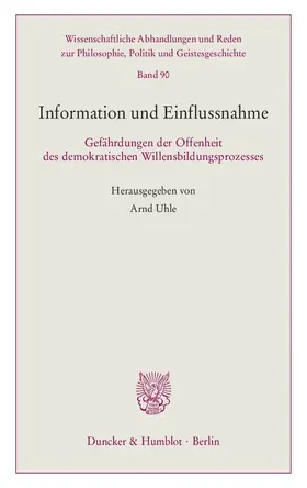 Uhle |  Information und Einflussnahme. | eBook | Sack Fachmedien