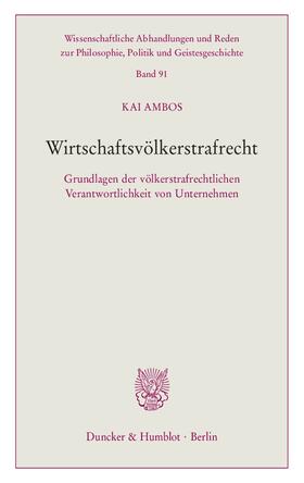 Ambos | Wirtschaftsvölkerstrafrecht | E-Book | sack.de
