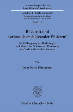 Brinkmann | Rücktritt und verbraucherschützender Widerruf. | E-Book | sack.de