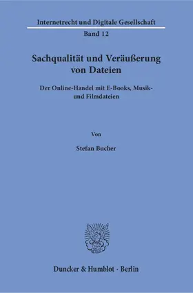 Bucher |  Sachqualität und Veräußerung von Dateien | eBook | Sack Fachmedien
