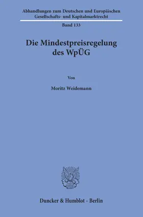 Weidemann |  Die Mindestpreisregelung des WpÜG. | eBook | Sack Fachmedien