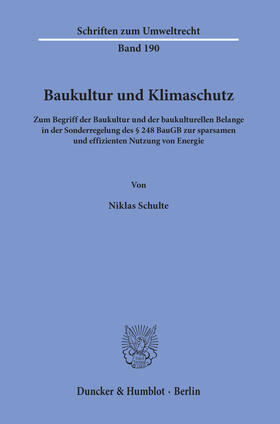 Schulte | Baukultur und Klimaschutz. | E-Book | sack.de