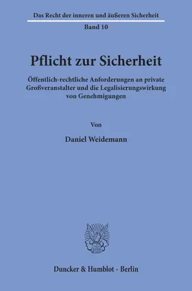Weidemann | Pflicht zur Sicherheit. | E-Book | www.sack.de