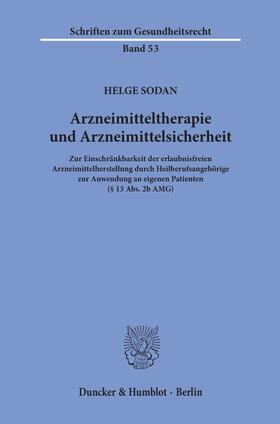 Sodan | Arzneimitteltherapie und Arzneimittelsicherheit | E-Book | sack.de