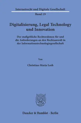 Leeb |  Digitalisierung, Legal Technology und Innovation. | eBook | Sack Fachmedien