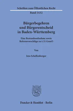Schellenberger | Bürgerbegehren und Bürgerentscheid in Baden-Württemberg. | E-Book | sack.de