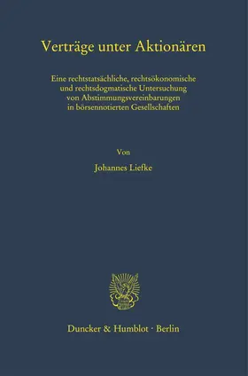 Liefke |  Verträge unter Aktionären. | eBook | Sack Fachmedien
