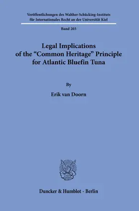 Doorn |  Legal Implications of the "Common Heritage" Principle for Atlantic Bluefin Tuna. | eBook | Sack Fachmedien