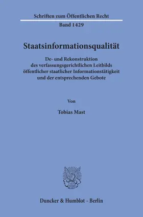 Mast | Staatsinformationsqualität. | E-Book | www.sack.de