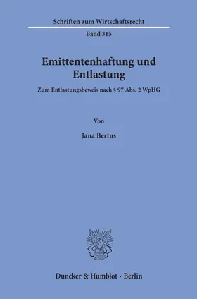 Bertus | Emittentenhaftung und Entlastung | E-Book | sack.de