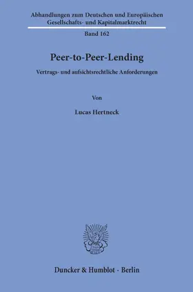 Hertneck |  Peer-to-Peer-Lending. | eBook | Sack Fachmedien