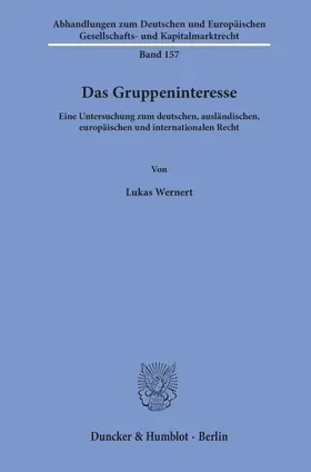 Wernert |  Das Gruppeninteresse. | eBook | Sack Fachmedien