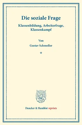 Schmoller |  Die soziale Frage | eBook | Sack Fachmedien