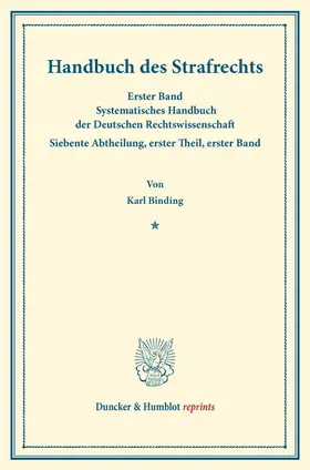 Binding |  Handbuch des Strafrechts | eBook | Sack Fachmedien