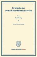 Binding |  Grundriss des Deutschen Strafprocessrechts | eBook | Sack Fachmedien