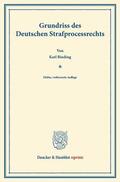 Binding |  Grundriss des Deutschen Strafprocessrechts | eBook | Sack Fachmedien