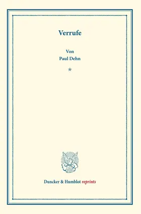 Dehn |  Verrufe | eBook | Sack Fachmedien