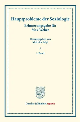 Palyi |  Hauptprobleme der Soziologie | eBook | Sack Fachmedien