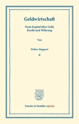 Huppert |  Geldwirtschaft | eBook | Sack Fachmedien