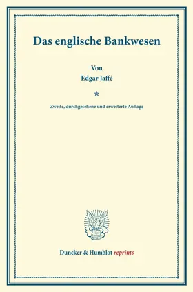 Jaffé |  Das englische Bankwesen | eBook | Sack Fachmedien