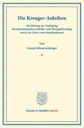Schwarzenberger | Die Kreuger-Anleihen. | E-Book | sack.de