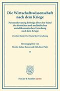 Bonn / Palyi |  Die Wirtschaftswissenschaft nach dem Kriege. | eBook | Sack Fachmedien