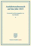 Müchler |  Anekdotenalmanach auf das Jahr 1815. | eBook | Sack Fachmedien