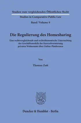 Zott |  Die Regulierung des Homesharing. | eBook | Sack Fachmedien