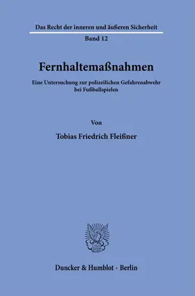 Fleißner |  Fernhaltemaßnahmen. | eBook | Sack Fachmedien
