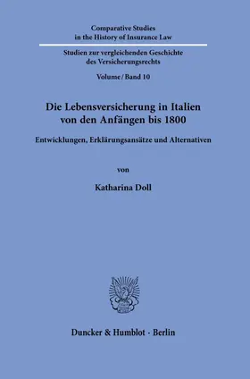 Doll |  Die Lebensversicherung in Italien von den Anfängen bis 1800. | eBook | Sack Fachmedien