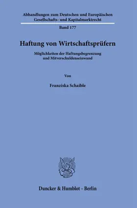 Schaible | Haftung von Wirtschaftsprüfern. | E-Book | sack.de