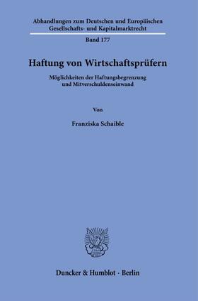 Schaible | Haftung von Wirtschaftsprüfern. | E-Book | sack.de