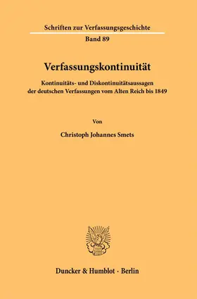 Smets |  Verfassungskontinuität. | eBook | Sack Fachmedien