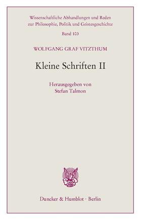 Talmon / Vitzthum | Kleine Schriften II. | E-Book | sack.de