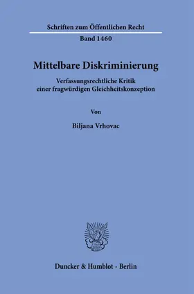 Vrhovac | Mittelbare Diskriminierung. | E-Book | sack.de