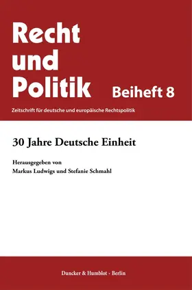 Ludwigs / Schmahl | 30 Jahre Deutsche Einheit. | E-Book | sack.de