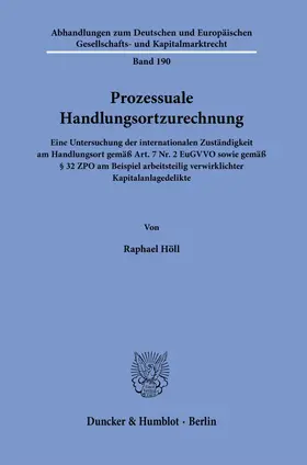 Höll |  Prozessuale Handlungsortzurechnung. | eBook | Sack Fachmedien