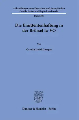 Compes |  Die Emittentenhaftung in der Brüssel Ia-VO. | eBook | Sack Fachmedien