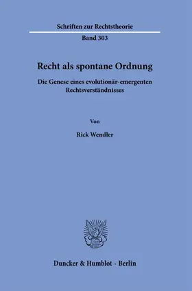 Wendler | Recht als spontane Ordnung. | E-Book | sack.de