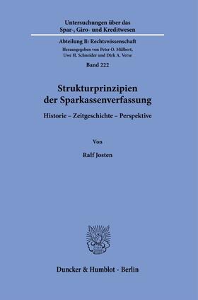 Josten |  Strukturprinzipien der Sparkassenverfassung. | eBook | Sack Fachmedien